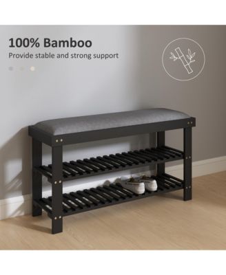 Hallway Shoe Bench with 2-Tier Storage and Seat