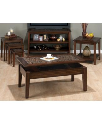 Baroque Sofa 48" Sofa Table with Mosaic Tile Inlay