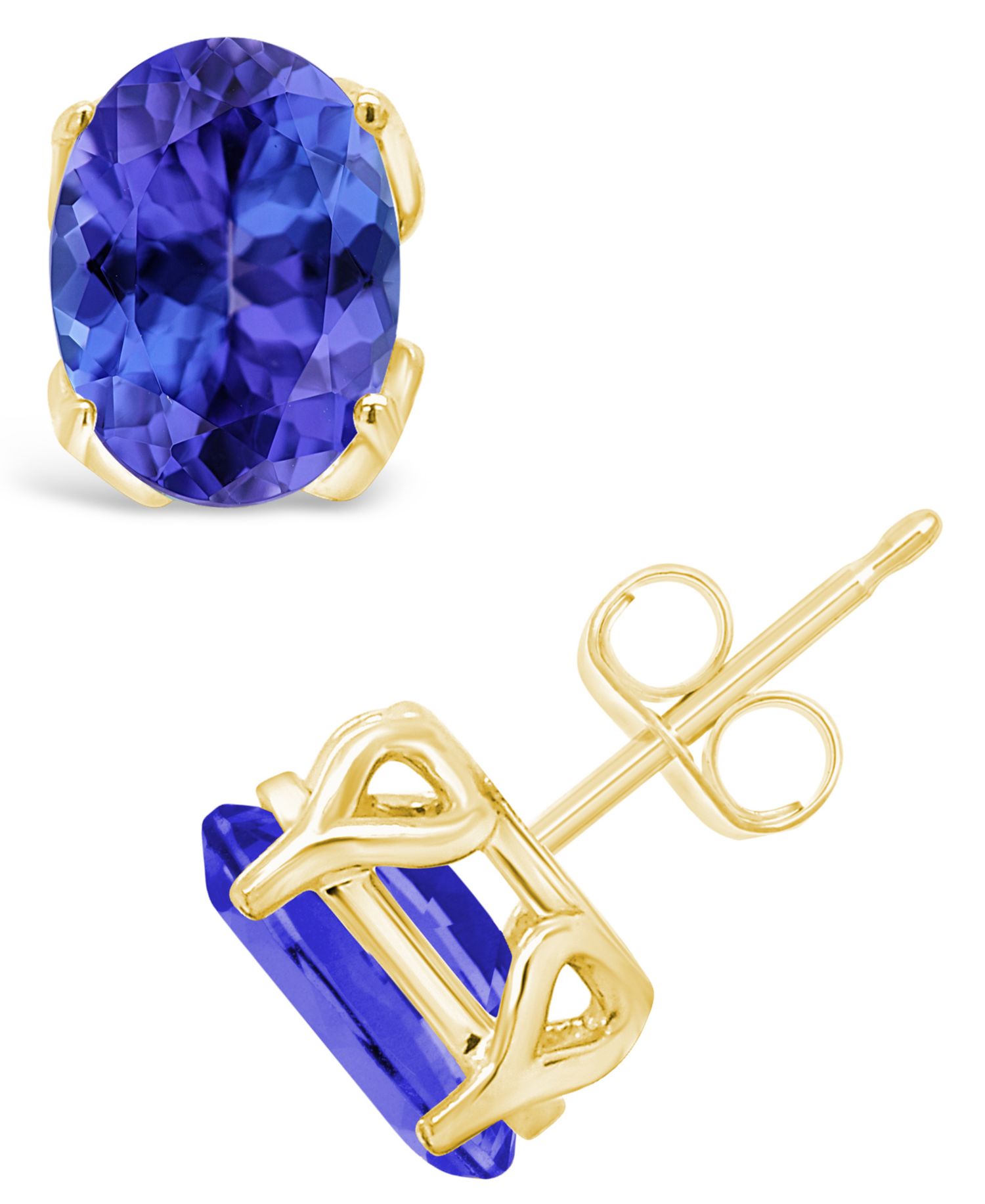 Tanzanite Stud Earrings (2-5/8 ct. t.w.) in 14k Yellow Gold (also in 14k White Gold)