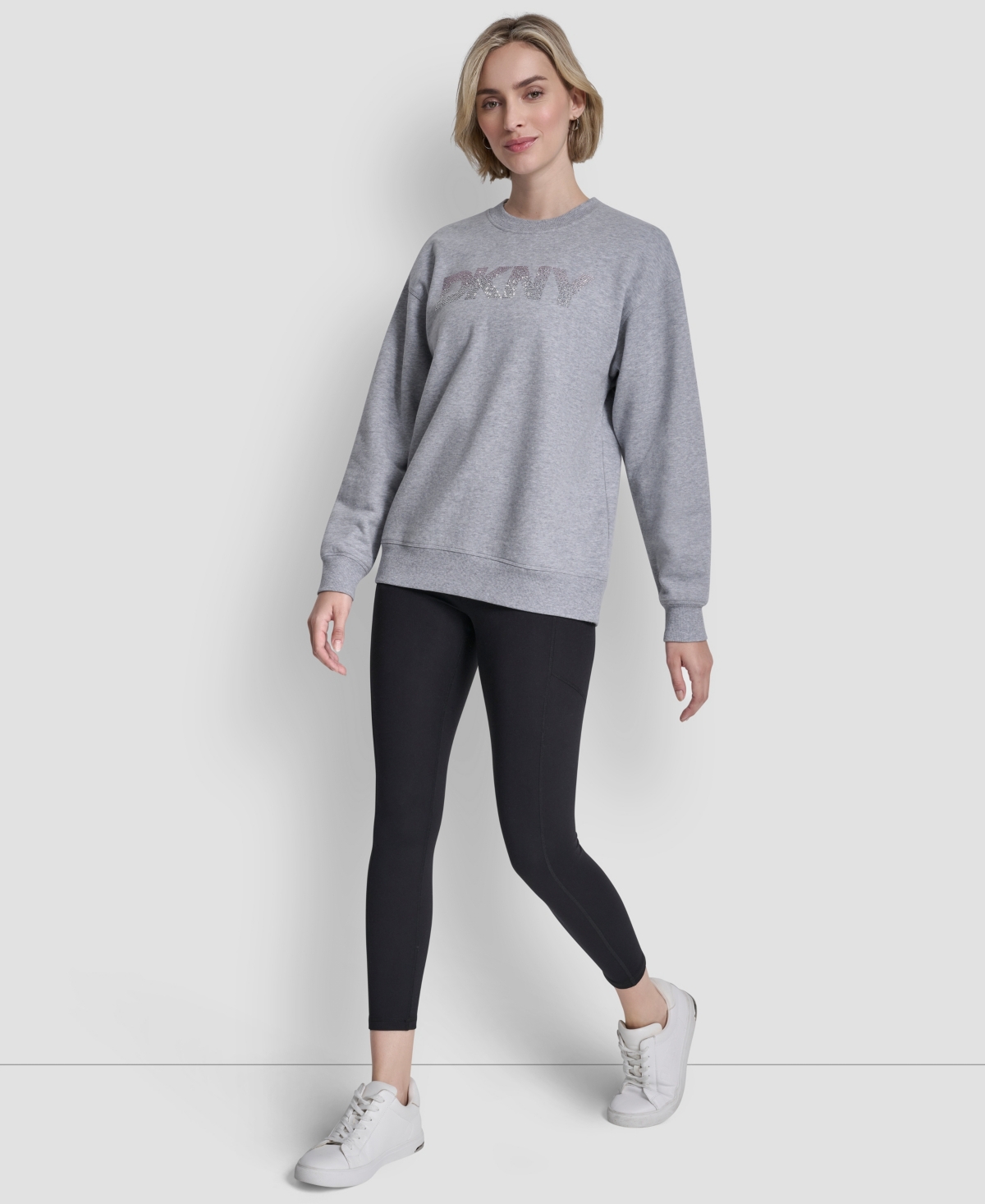 Dkny Sport Women's Nolita Rhinestone Logo Crewneck Sweatshirt