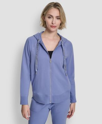 Women's Two-Tone Logo Drawcord Zip Hoodie