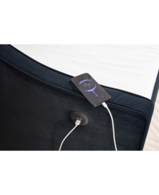 Twin Upholstered Daybed with Trundle, USB, Pockets, Velvet, Button Tufted