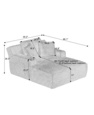 Oversized Chaise Lounge Indoor Sleeper Sofa - No Assembly
