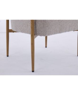 fabric dining/living/bedroom chair with metal frame and wood grain visual