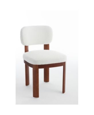 Farmhouse Wooden Dining Chairs Set of 2, Modern Fabric Upholstered Dining Room Chairs