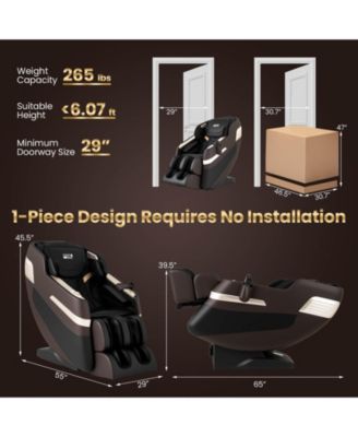 Full Body Massage Chair with Airbags Waist Heater Foot Rollers Voice Control