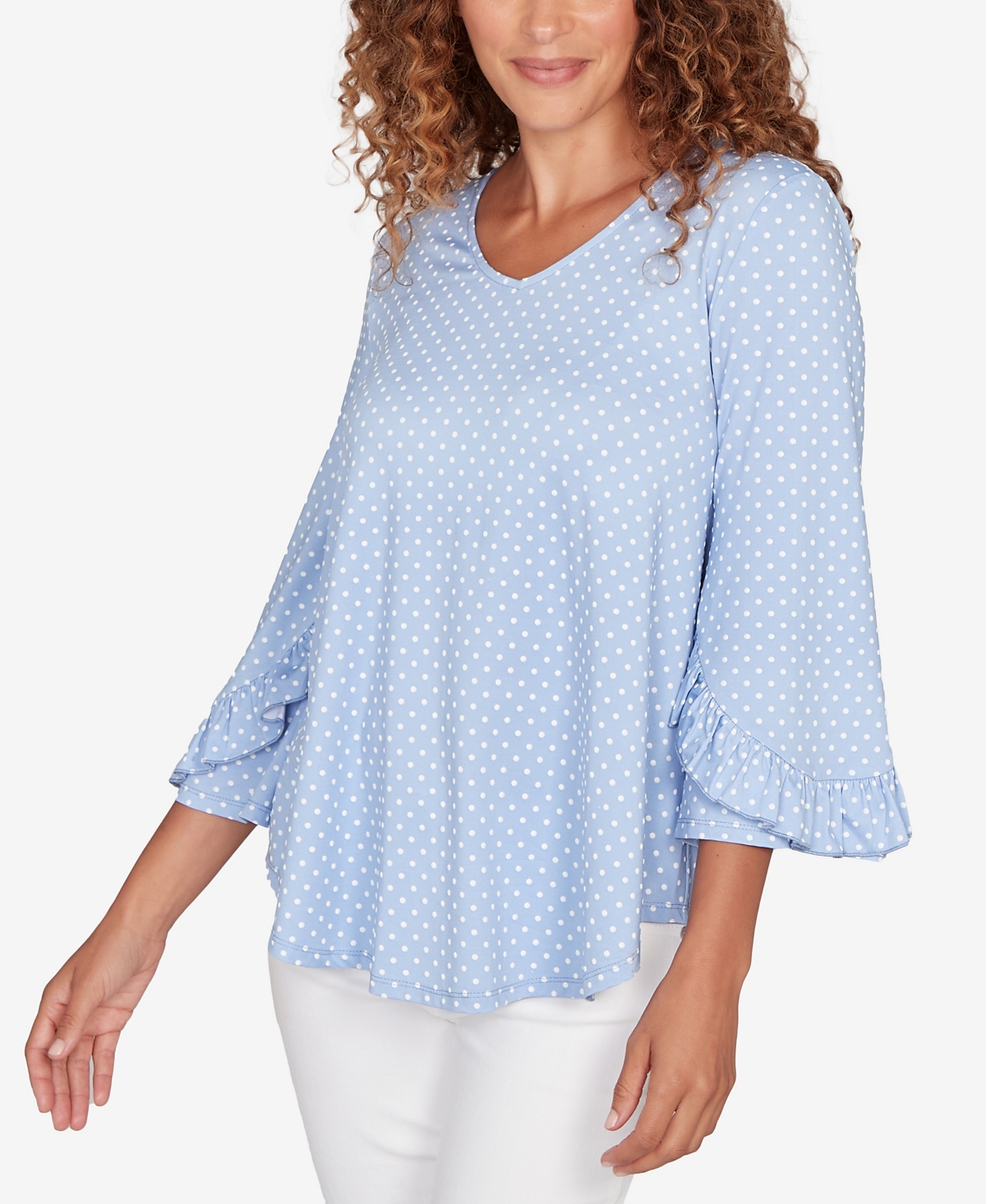 Ruby Rd. Petite Polka Dot Puff Print Knit Top