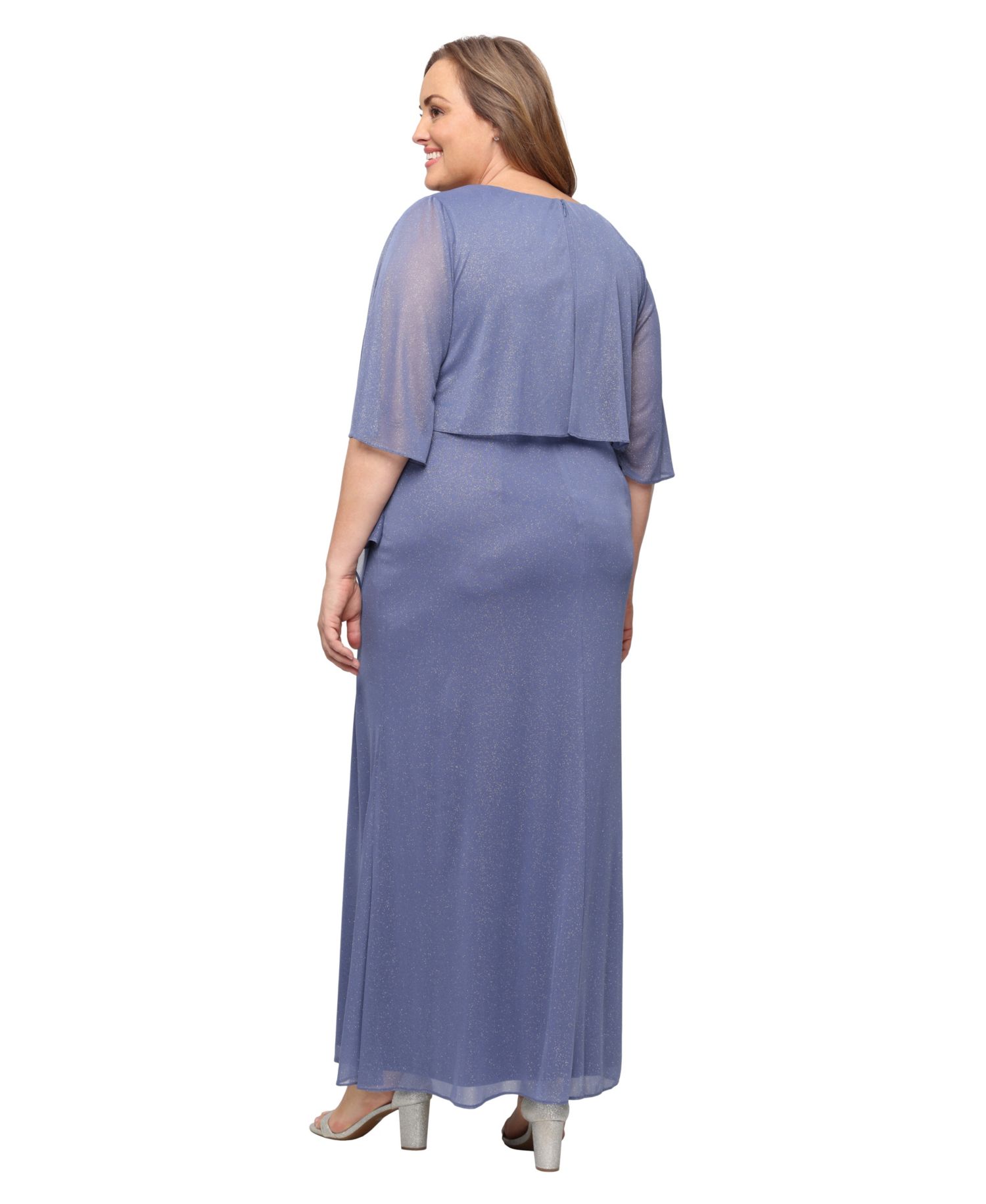 Plus Size V-Neck A-Line Gown