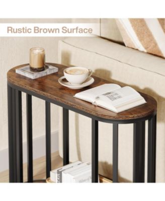 Narrow End Table with Storage, 31.5"D x 11.81"W x 23.62"H (1)