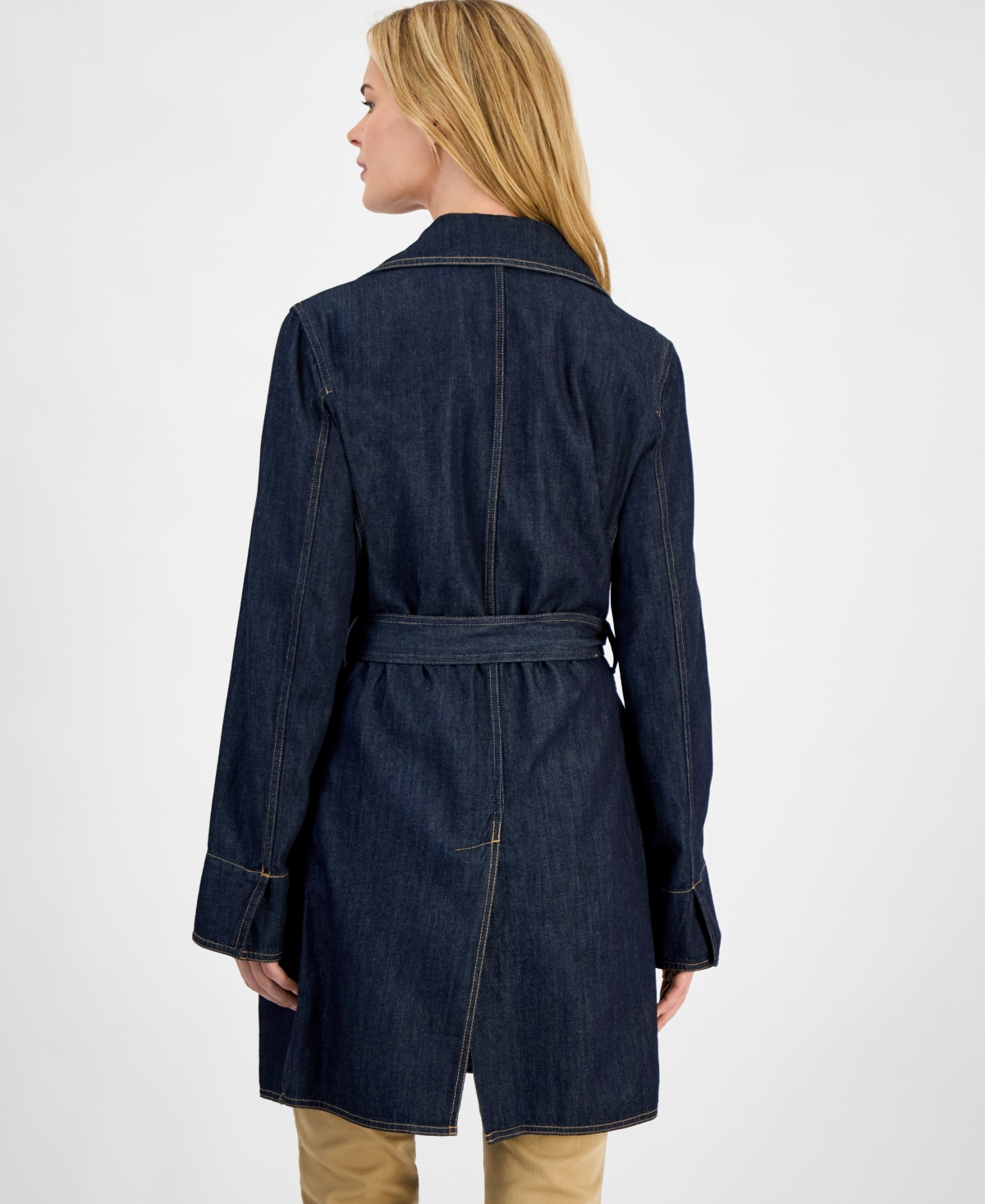 Nautica Women's Denim Trench Coat