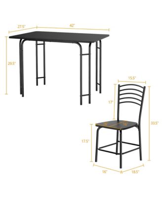 5 Pcs Modern Dining Table Set 4 Chairs Steel Frame Home Kitchen Furniture