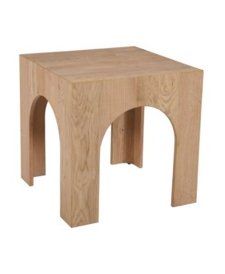 Archimedes 20" Arched Wood Square Modern Rustic End Table