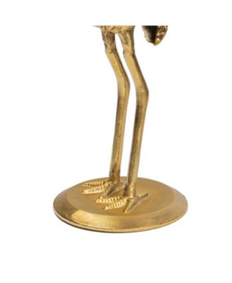 Blanche 25" Classic Mid-Century Glass Top Flamingo End Table