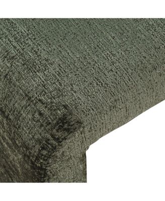 Modern Curved Upholstered Waterfall Jacquard Petite Ottoman Bench - Set of 2