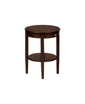 Accent Table, 2 Tier, End, Side Table, Round, Nightstand, Bedroom, Lamp, Brown Veneer, Transitional