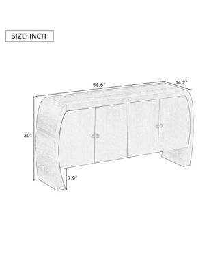 Elegant Ash Veneer Storage Cabinet with Antique Brass Handles