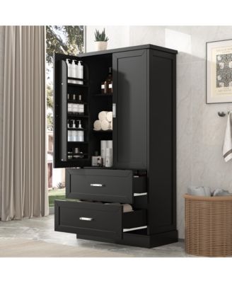 Adjustable Shelf Storage Cabinet with Door Shelves