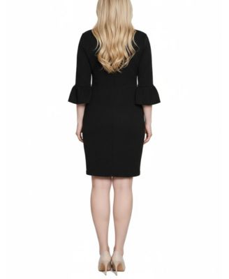 Petite 3/4 Length Pearl Detail Dress