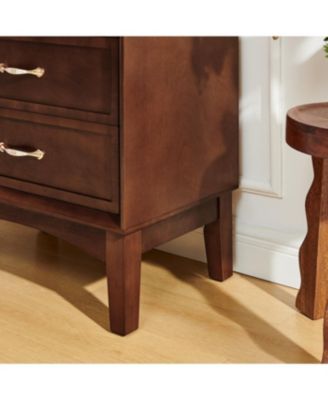 53.5" Mid Century Modern Walnut Kitchen Pantry Storage Cabinet with Doors & Drawers