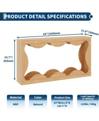 63" Farmhouse Entryway Table,Console Table with Storage,Sofa Table Behind Couch,Narrow Entry Table, Brown