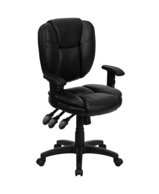 Mid-Back Multifunction Pillow Top Swivel Ergonomic Task Office Chair with Arms