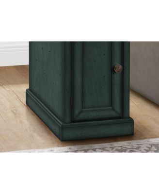 Accent Table, End, Side Table, Nightstand, Narrow, Bedroom, Lamp, Storage Drawer, Antique Blue Veneer, Traditional