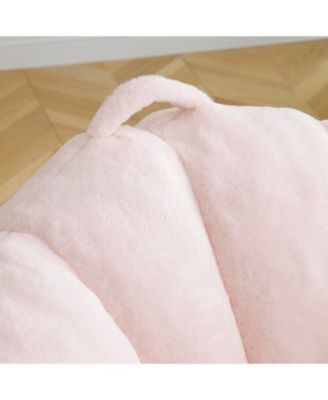 Giant Faux Fur Bean Bag Chair with Footstool