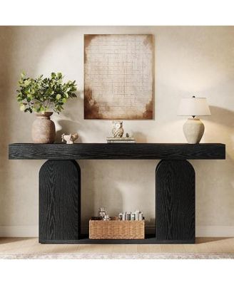 Black Console Table, 70.9-Inch Extra Long Sofa Table