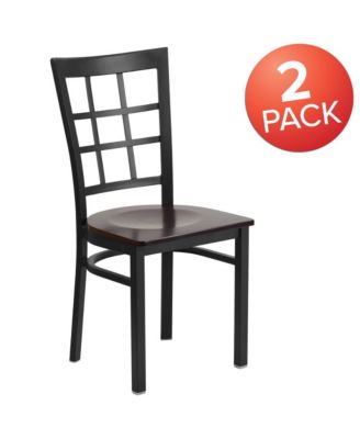 2 Pack Window Back Metal Restaurant Chair