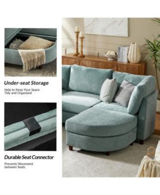 Dayman 6-Piece Modern Storage Convertible Sectional Sofa with End Table