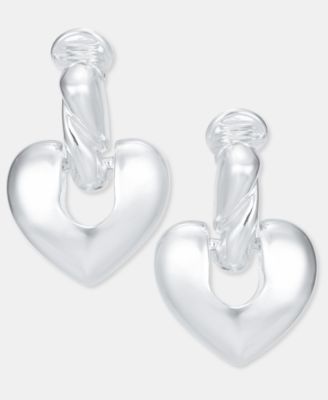 Rope & Heart Clip-On Drop Earrings