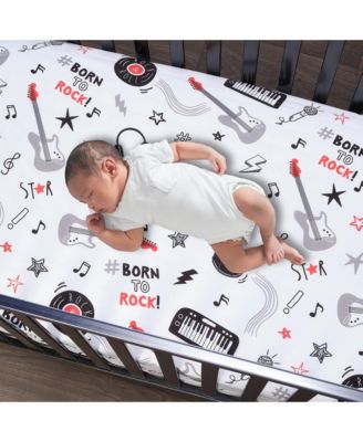 Baby Rock Star Musical Instruments 3-Piece Crib Bedding Set - Gray