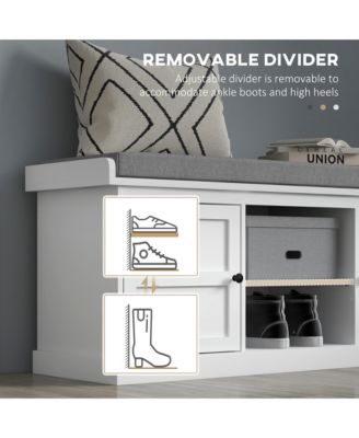 Entryway Shoe Rack with Seat and Hidden Drawer