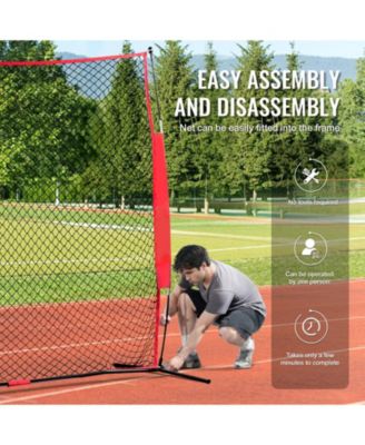 Barricade Backstop Net, 7x7 ft Sports Barrier Netting with Carry Bag, Practice Screen for Baseball, Softball, Soccer and Hockey