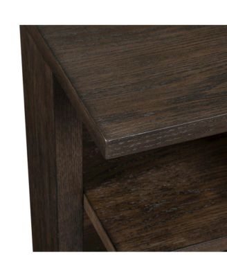 Harrison End Table for Living Room - Espresso Brown Oak