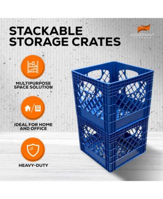 2-Pack Crate for Office Storage & Classroom Organization,Blue