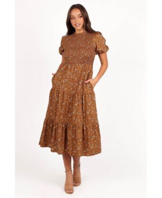 Women's Naura Shirred Tiered Midi Dress