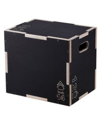 SUGFIT 3-in-1 Plyo Jump Box 16/14/12" Wooden Agility Training Box