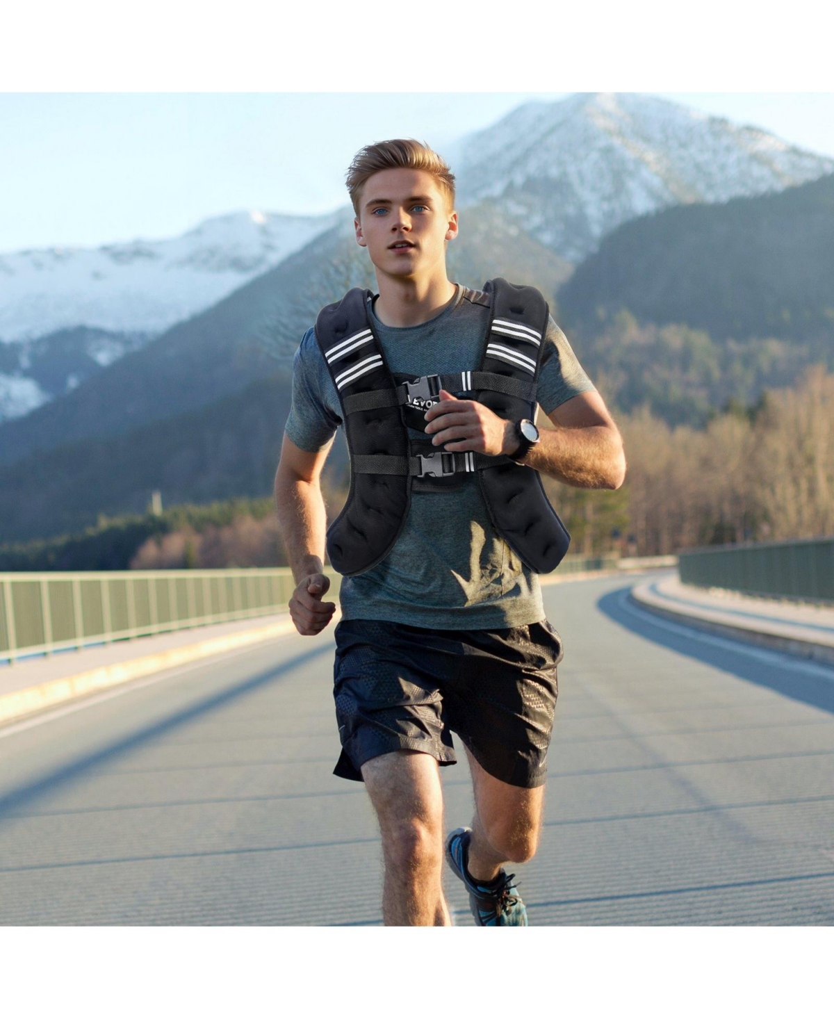 Sugfit Weighted Vest 30 Lb Adjustable Fitness Vest with Reflective Strips