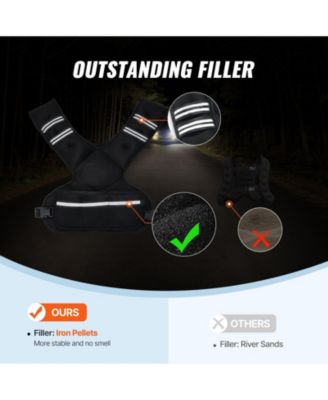 SUGFIT Adjustable Weighted Vest 20–32 LB with Iron Sand Weights and Reflective Strips