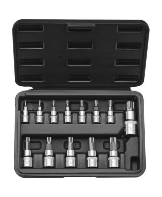 SUGFIT 13-Piece Torx Bit Socket Set with T8-T60 Sizes & Secure Storage