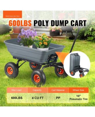 SUGFIT Poly Garden Cart with 600 lbs Capacity & Steel Reinforcement
