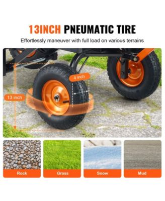 SUGFIT Heavy-Duty Dump Cart with 1500 lbs Capacity & Large Wheels