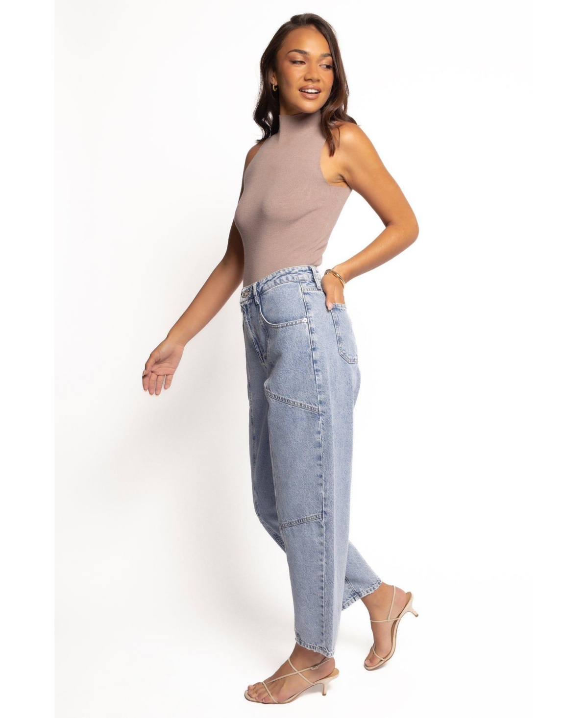 Petal and Pup Women's Ellis High-Rise Barrel-Leg Jeans