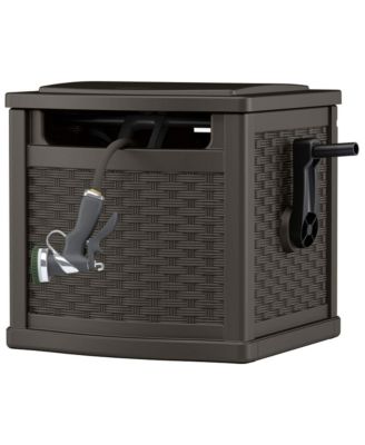 150 Foot Slide Trak Outdoor Garden Water Hose Hideaway for Patio, Java