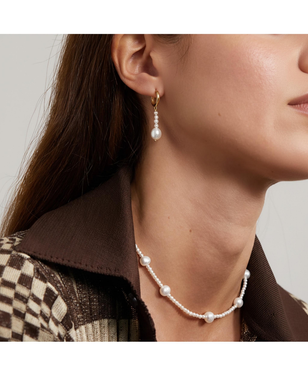 Joey Baby 2-Pc. Set Handcrafted Freshwater Pearl Necklace and Earrings Gift Set in Gold-Plated Finish