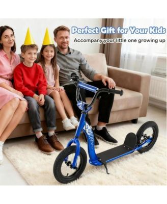 Youth Kick Scooter with Adjustable Height and Inflatable Wheels