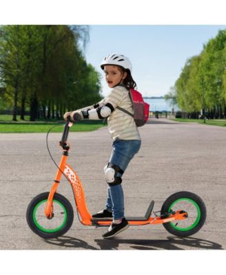 Youth Kick Scooter with Adjustable Height and Inflatable Wheels