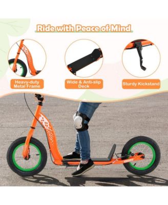 Youth Kick Scooter with Adjustable Height and Inflatable Wheels