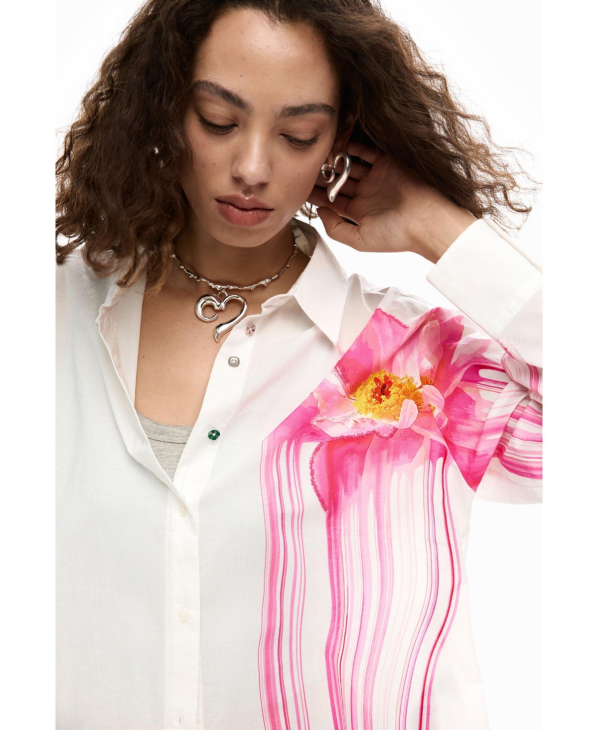 Desigual Women's Glossy flower shirt